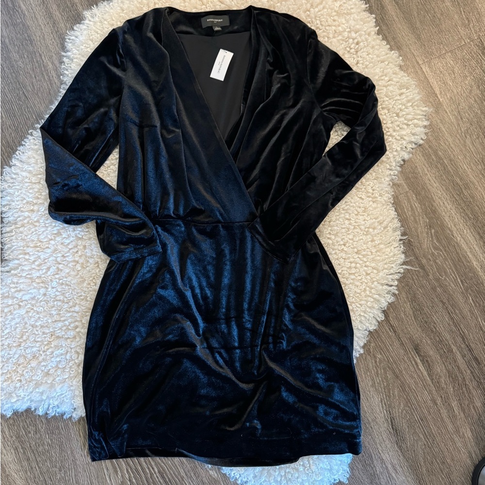 Banana Republic Velvet Faux Wrap Mini Dress